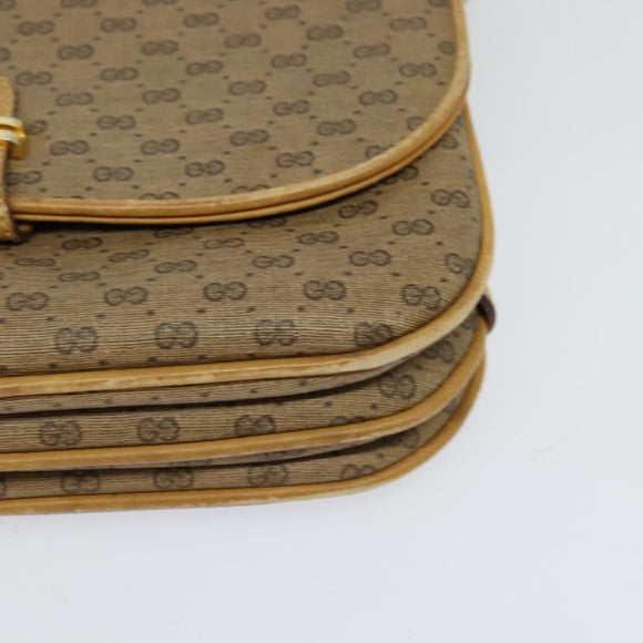 GUCCI Micro GG Supreme Shoulder Bag PVC Leather Beige 001 406 1780 Auth bs24523