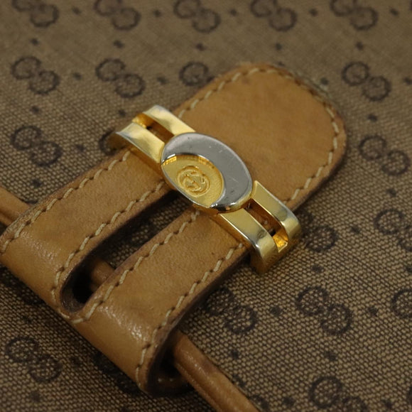 GUCCI Micro GG Supreme Shoulder Bag PVC Leather Beige 001 406 1780 Auth bs24523