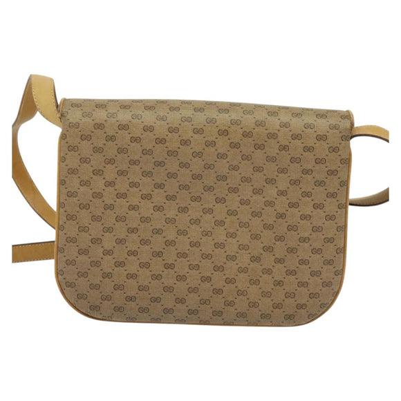 GUCCI Micro GG Supreme Shoulder Bag PVC Leather Beige 001 406 1780 Auth bs24523