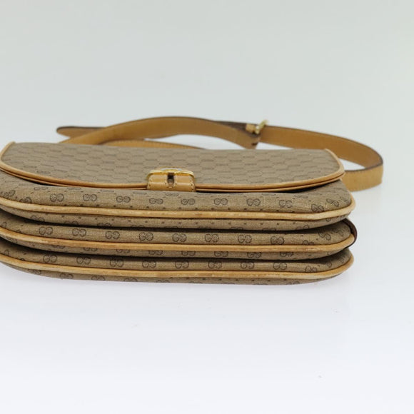 GUCCI Micro GG Supreme Shoulder Bag PVC Leather Beige 001 406 1780 Auth bs24523