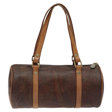 ETRO Paisley Hand Bag PVC Leather Brown Auth bs24526 - 0