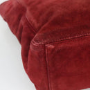 CHANEL Hand Bag Suede Red CC Auth bs24533-14