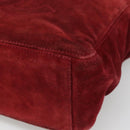 CHANEL Hand Bag Suede Red CC Auth bs24533-15