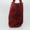 CHANEL Hand Bag Suede Red CC Auth bs24533-3