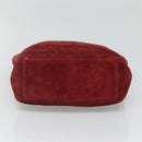 CHANEL Hand Bag Suede Red CC Auth bs24533-5