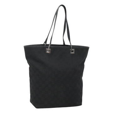 GUCCI GG Canvas Tote Bag Black Silver 31243 Auth bs24537