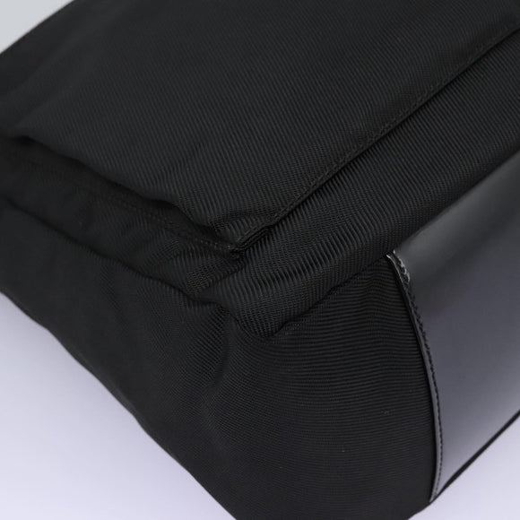 GUCCI Bamboo Hand Bag Nylon 2way Black Silver 000 2058 0509 5 Auth bs24539