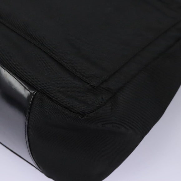 GUCCI Bamboo Hand Bag Nylon 2way Black Silver 000 2058 0509 5 Auth bs24539