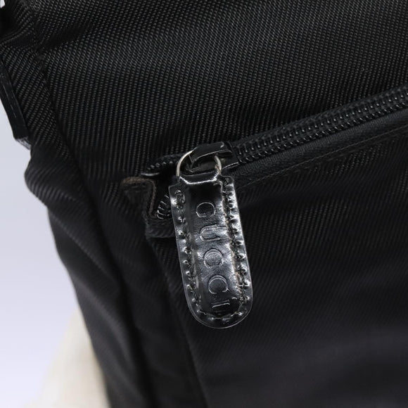 GUCCI Bamboo Hand Bag Nylon 2way Black Silver 000 2058 0509 5 Auth bs24539