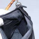 GUCCI Bamboo Hand Bag Nylon 2way Black Silver 000 2058 0509 5 Auth bs24539-21