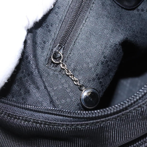 GUCCI Bamboo Hand Bag Nylon 2way Black Silver 000 2058 0509 5 Auth bs24539