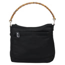 GUCCI Bamboo Hand Bag Nylon 2way Black Silver 000 2058 0509 5 Auth bs24539-13