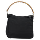 GUCCI Bamboo Hand Bag Nylon 2way Black Silver 000 2058 0509 5 Auth bs24539-2