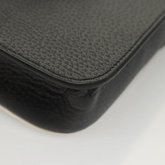 GUCCI Adidas Collaboration Shoulder Bag Leather Black Gold Auth bs24542