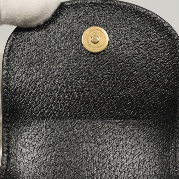 GUCCI Adidas Collaboration Shoulder Bag Leather Black Gold Auth bs24542