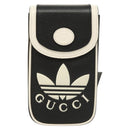 GUCCI Adidas Collaboration Shoulder Bag Leather Black Gold Auth bs24542-13