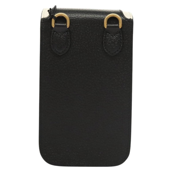 GUCCI Adidas Collaboration Shoulder Bag Leather Black Gold Auth bs24542