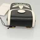 GUCCI Adidas Collaboration Shoulder Bag Leather Black Gold Auth bs24542-5