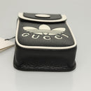 GUCCI Adidas Collaboration Shoulder Bag Leather Black Gold Auth bs24542-6