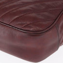 CHANEL Chain V Stitch Shoulder Bag Lamb Skin Bordeaux Gold CC Auth bs24546-12