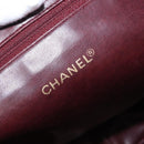 CHANEL Chain V Stitch Shoulder Bag Lamb Skin Bordeaux Gold CC Auth bs24546-16