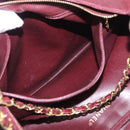 CHANEL Chain V Stitch Shoulder Bag Lamb Skin Bordeaux Gold CC Auth bs24546-23
