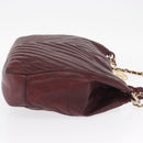 CHANEL Chain V Stitch Shoulder Bag Lamb Skin Bordeaux Gold CC Auth bs24546-4