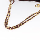 CHANEL Chain V Stitch Shoulder Bag Lamb Skin Bordeaux Gold CC Auth bs24546-7
