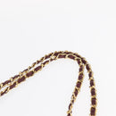 CHANEL Chain V Stitch Shoulder Bag Lamb Skin Bordeaux Gold CC Auth bs24546-8