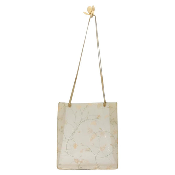 CHANEL Shoulder Bag Vinyl Beige CC Auth bs24548