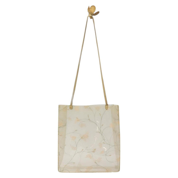 CHANEL Shoulder Bag Vinyl Beige CC Auth bs24548