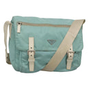 PRADA Shoulder Bag Nylon Light Blue Silver Auth bs24552-1