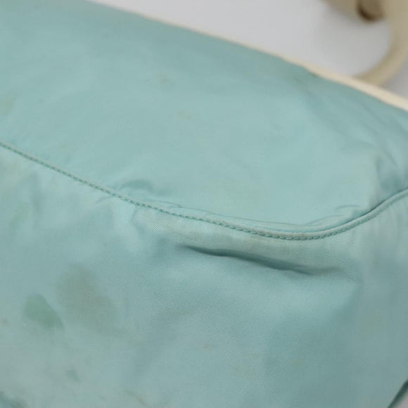 PRADA Shoulder Bag Nylon Light Blue Silver Auth bs24552