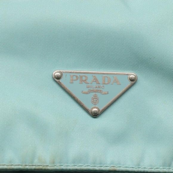 PRADA Shoulder Bag Nylon Light Blue Silver Auth bs24552