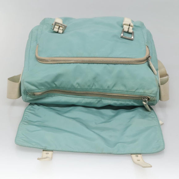 PRADA Shoulder Bag Nylon Light Blue Silver Auth bs24552