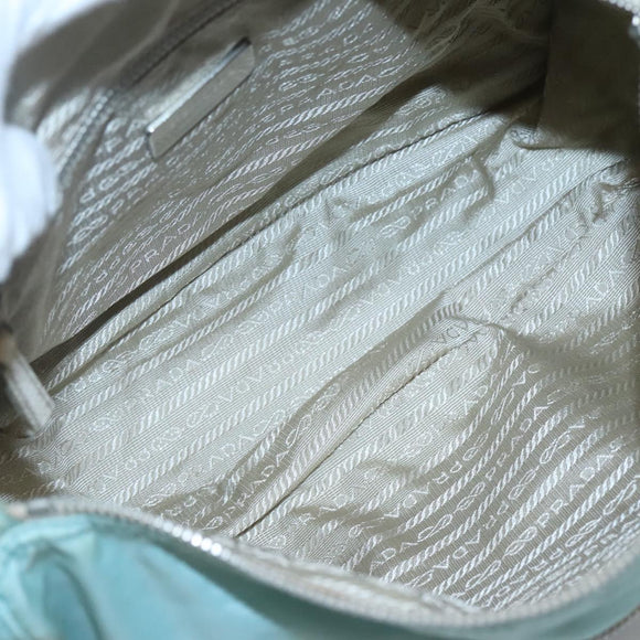 PRADA Shoulder Bag Nylon Light Blue Silver Auth bs24552