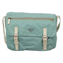 PRADA Shoulder Bag Nylon Light Blue Silver Auth bs24552-13