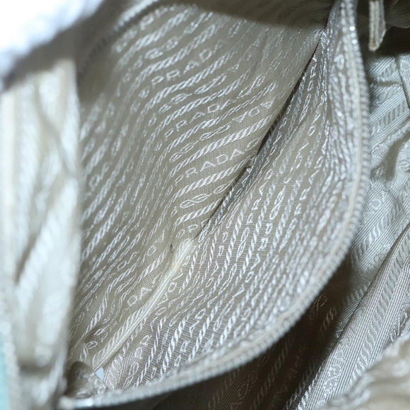 PRADA Shoulder Bag Nylon Light Blue Silver Auth bs24552