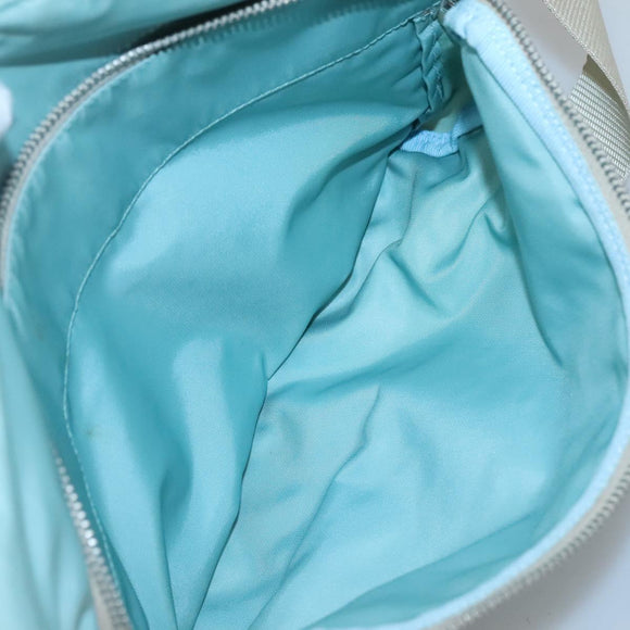 PRADA Shoulder Bag Nylon Light Blue Silver Auth bs24552