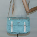 PRADA Shoulder Bag Nylon Light Blue Silver Auth bs24552-26