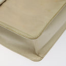 PRADA Hand Bag Nylon Leather White Silver Auth bs24555-14