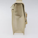 PRADA Hand Bag Nylon Leather White Silver Auth bs24555-3