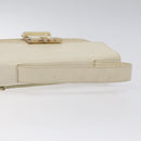 PRADA Hand Bag Nylon Leather White Silver Auth bs24555-7