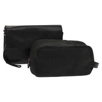 LOUIS VUITTON Taiga Clutch Bag 2Set Epicea Ardoise LV Auth bs24559