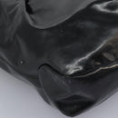 Salvatore Ferragamo Shoulder Bag Enamel Black Gold Auth bs24560-8