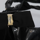 Salvatore Ferragamo Shoulder Bag Enamel Black Gold Auth bs24560-9