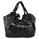 Salvatore Ferragamo Shoulder Bag Enamel Black Gold Auth bs24560-1