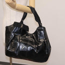 Salvatore Ferragamo Shoulder Bag Enamel Black Gold Auth bs24560-23