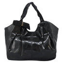 Salvatore Ferragamo Shoulder Bag Enamel Black Gold Auth bs24560-13