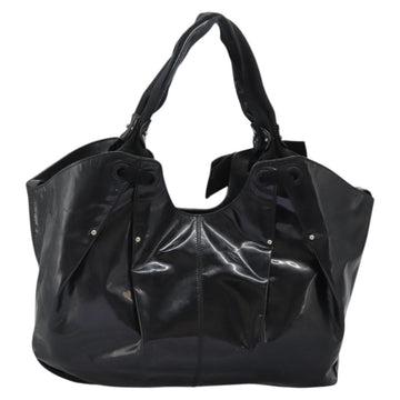 Salvatore Ferragamo Shoulder Bag Enamel Black Gold Auth bs24560 - 0